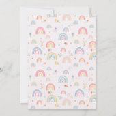 Invitation Pastel Rainbows Fille Coeurs Fleur sauvage Anniver (Dos)