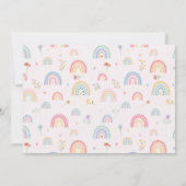 Invitation Pastel Rainbows Girl Fleur sauvage photo d'anniver (Dos)