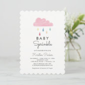 Invitation Pastel Raindrops Baby shower d'arrosage pour bébés (Debout devant)