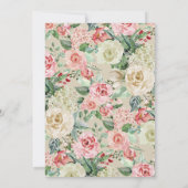 Invitation Pastel Red Rose Floral 60e fête d'anniversaire (Dos)