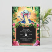 Invitation Pastel Reptiles Serpent Anniversaire (Debout devant)