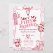 Invitation Pastel Retro Ain't My First Rodeo Baby Sprinkle (Devant)