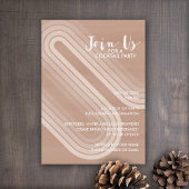 Invitation Pastel Retro Curvy Lines Champagne - Fête de Vacan