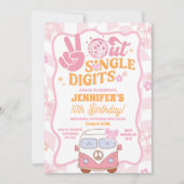 Invitation Pastel Retro Peace Out Anniversaire (Devant)