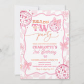 Invitation Pastel Retro prêt deux parties 2ème anniversaire (Devant)