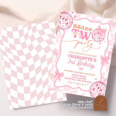 Invitation Pastel Retro prêt deux parties 2ème anniversaire