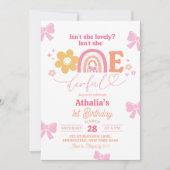 Invitation Pastel Retro Rainbow Onederday 1er anniversaire (Devant)