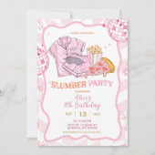 Invitation Pastel Retro Slumber Party Girl Birthday (Devant)
