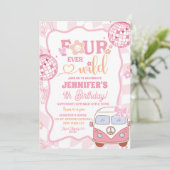Invitation Pastel Retro Van Fourever Anniversaire Super sauva (Debout devant)