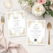 Invitation Pastel Rococo Garden Ornate Floral Wedding QR