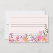 Invitation Pastel romantique fleur sauvage printemps recette (Dos)