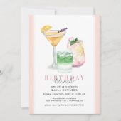Invitation Pastel Rose Blush | Cocktail fille Anniversaire Br (Devant)