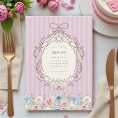 Invitation Pastel Rose Bouquet coquette Birthday