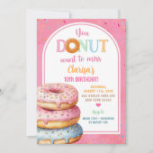 Invitation Pastel rose coloré Saupoudré de beignets Anniversa (Devant)