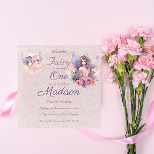 Invitation Pastel rose fée magique Un anniversaire