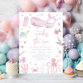 Invitation Pastel rose sous le Baby shower des Filles de la M