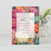 Invitation Pastel rose, vert et sable Brown Printemps mariage (Debout devant)