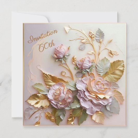 Invitation Pastel Rosegold Rose 60e (Devant)