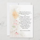 Invitation Pastel Roses jaunes et roses Mariage vert (Devant)