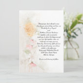 Invitation Pastel Roses jaunes et roses Mariage vert (Debout devant)