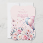 Invitation Pastel Roses Roses Ribbons Baby shower Élégant Sof (Dos)