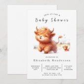 Invitation Pastel Rustic Barn Baby shower de vache (Devant / Derrière)