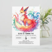 Invitation Pastel Rustic Fox Anniversaire (Debout devant)