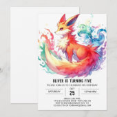 Invitation Pastel Rustic Fox Anniversaire (Devant / Derrière)