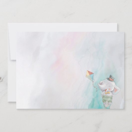 Invitation Pastel Safari Animaux Personnalisés Anniversaire (Dos)