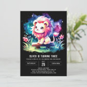 Invitation Pastel Safari Lion Anniversaire (Debout devant)