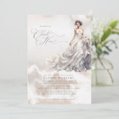 Invitation Pastel She's On Cloud Nine Dreamy Fête des mariées (Debout devant)