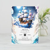 Invitation Pastel Ship Ahoy Pirate Anniversaire (Debout devant)