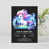 Invitation Pastel Simple Horse Anniversaire (Debout devant)