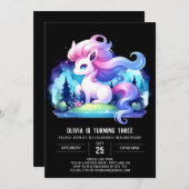 Invitation Pastel Simple Horse Anniversaire (Devant / Derrière)