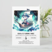 Invitation Pastel Simple Pirate Anniversaire (Debout devant)