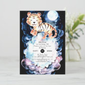 Invitation Pastel Simple Tiger Anniversaire (Debout devant)
