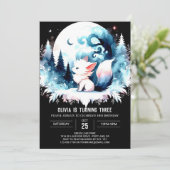 Invitation Pastel Simple Wolf Anniversaire (Debout devant)