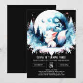 Invitation Pastel Simple Wolf Anniversaire (Devant / Derrière)