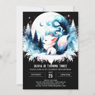 Invitation Pastel Simple Wolf Anniversaire
