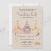 Invitation Pastel Sleepover fête d'anniversaire pour les fill (Devant)