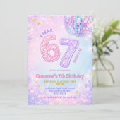 Invitation Pastel Sparkle Disco Glam 67 Kids Birthday Party (Debout devant)