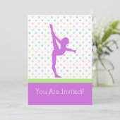 Invitation Pastel Spots de gymnastique en Lavande (Debout devant)