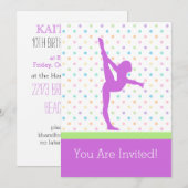 Invitation Pastel Spots de gymnastique en Lavande (Devant / Derrière)