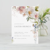 Invitation Pastel Spring Fleur sauvage Brunch de Pâques Invit (Debout devant)