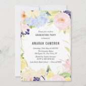 Invitation Pastel Spring Watercolor Flowers Graduation Party (Devant)