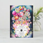Invitation Pastel Sprinkle Candyland Anniversaire (Debout devant)