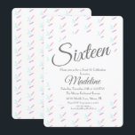 Invitation Pastel Sprinkles Ice Cream Party Sweet 16 Quince<br><div class="desc">Sweet 16 Anniversaire Invitations dispose d'un motif arrosé. Conçu par Dream Big Digital Design</div>