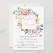 Invitation Pastel Summer Floral Bridal Douche (Devant)