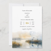 Invitation Pastel Sunrise Seaside Salt Marsh Beach Mariage (Devant)