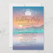 Invitation Pastel Sunset Beach Ocean Anniversaire (Devant)